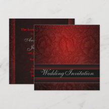 Elegante Invitación de Boda floral en damasco burd