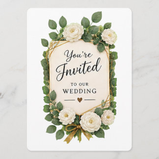 Elegante Invitación de Boda Floral "Estás Invitado