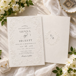 Elegante Invitación de Boda Floral Estilo Ornado e