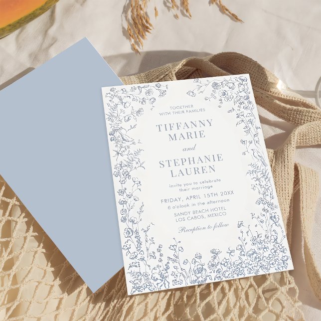 Elegante Invitación de Boda Floral Francesa (Subido por el creador)