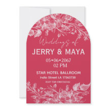 Elegante Invitación de Boda Floral Romántica Rosa