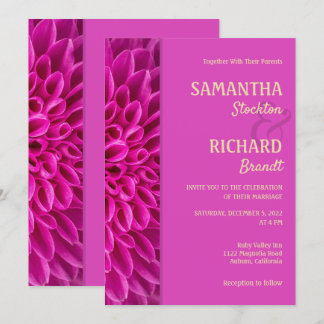 Elegante invitación de boda floral rosa