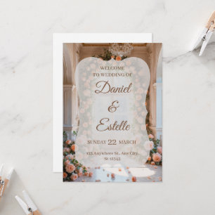 Elegante Invitación de Boda Floral Weddi Editabl