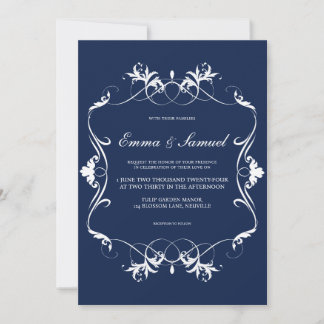 Elegante Invitación de boda floreciente