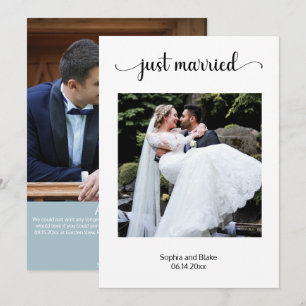 Elegante Invitación de Boda fotográfico blanco