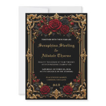 Elegante Invitación de Boda Gótica Oscura