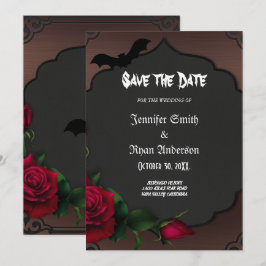 Elegante invitación de boda gótica para guardar la