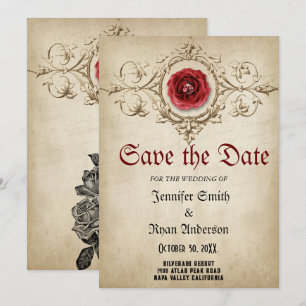 Elegante invitación de boda gótica para guardar la