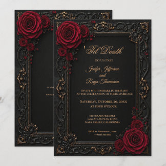 Elegante invitación de boda gótica vintage