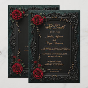 Elegante invitación de boda gótica vintage