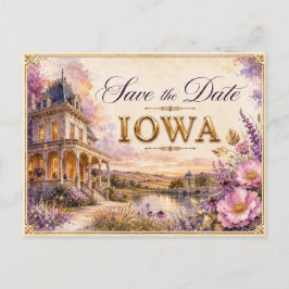 Elegante invitación de boda Iowa para guardar la f