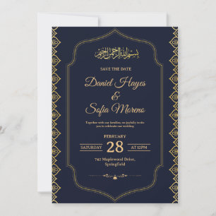 Elegante Invitación de Boda Islámica Musulmana