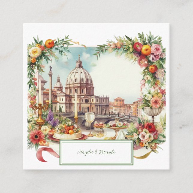 Elegante invitación de boda italiana en Florencia (Anverso)