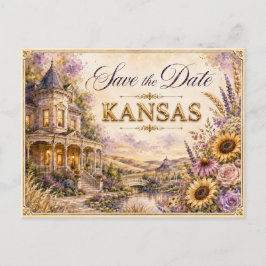 Elegante invitación de boda Kansas para guardar la