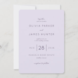 Elegante Invitación de Boda Lavanda