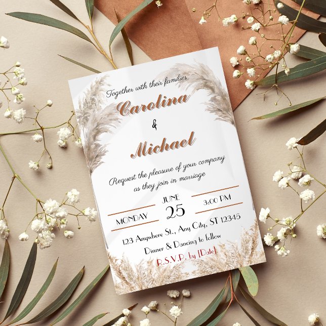 ELEGANTE INVITACIÓN DE BODA MARRÓN VINTAGE (Subido por el creador)