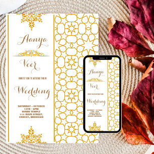 Elegante invitación de boda Mehndi