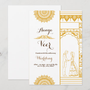 Elegante invitación de boda Mehndi