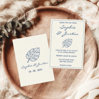 Elegante Invitación de Boda Minimalista con Hoja T