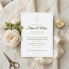 Elegante Invitación de Boda Minimalista con Monogr