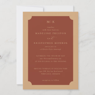 Elegante Invitación de Boda Minimalista con Óxido