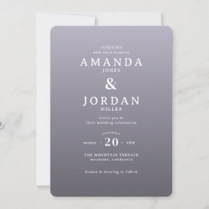 Elegante Invitación de Boda Minimalista de Lavanda