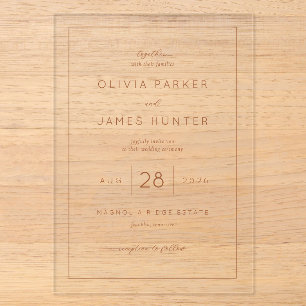 Elegante Invitación de Boda Minimalista de Melocot