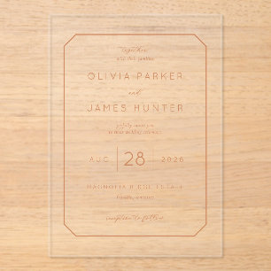 Elegante Invitación de Boda Minimalista de Melocot