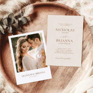 Elegante Invitación de Boda Minimalista de Terraco