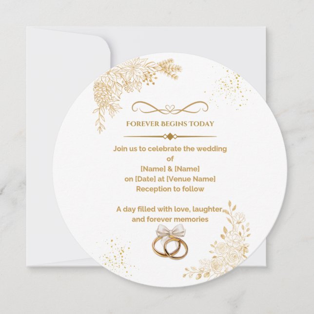 Elegante Invitación de Boda Minimalista – Flo Mode (Anverso)