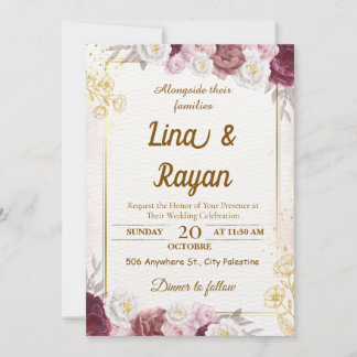 Elegante Invitación de Boda Minimalista Moderna