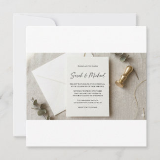 Elegante Invitación de Boda Minimalista Moderna