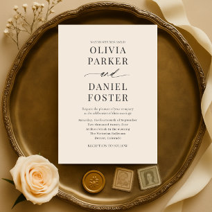 Elegante invitación de boda minimalista moderna co