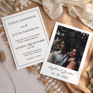 Elegante Invitación de Boda Minimalista Moderna en