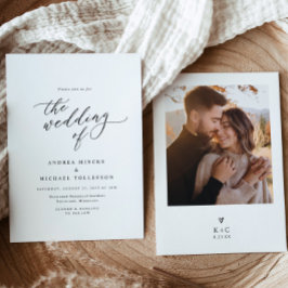 Elegante Invitación de Boda Minimalista Moderna y