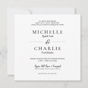 Elegante Invitación de Boda Minimalista Simple