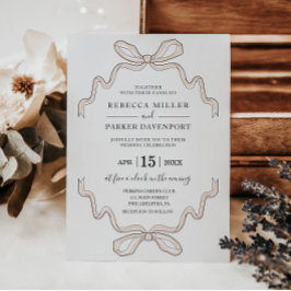 Elegante invitación de boda moderna con arco dibuj