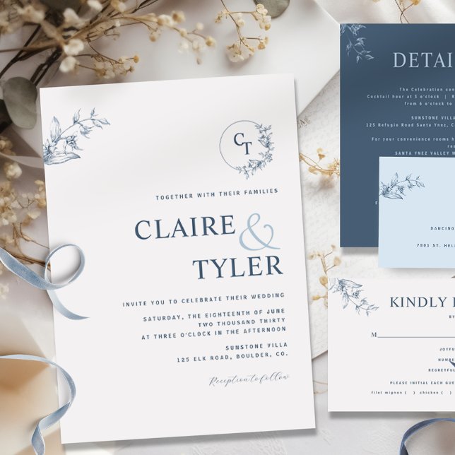 Elegante Invitación de Boda Moderna con Monograma  (Subido por el creador)