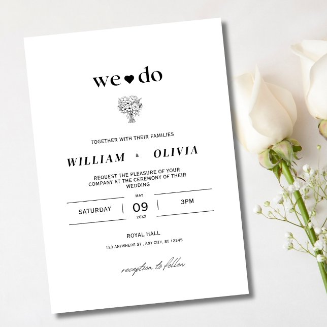 Elegante invitación de boda moderna, Minimalista (Subido por el creador)
