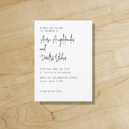 Elegante Invitación de Boda Moderna Simple y Econó