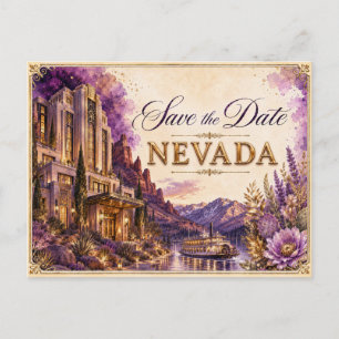 Elegante invitación de boda Nevada para guardar la
