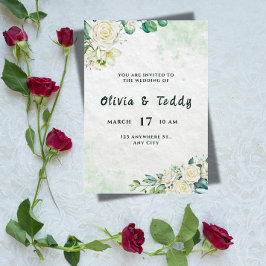 Elegante Invitación de Boda Orgánica Moderna