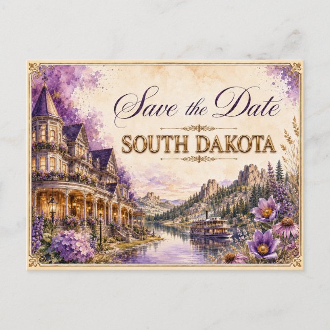Elegante invitación de boda para guardar la fecha  (Anverso)