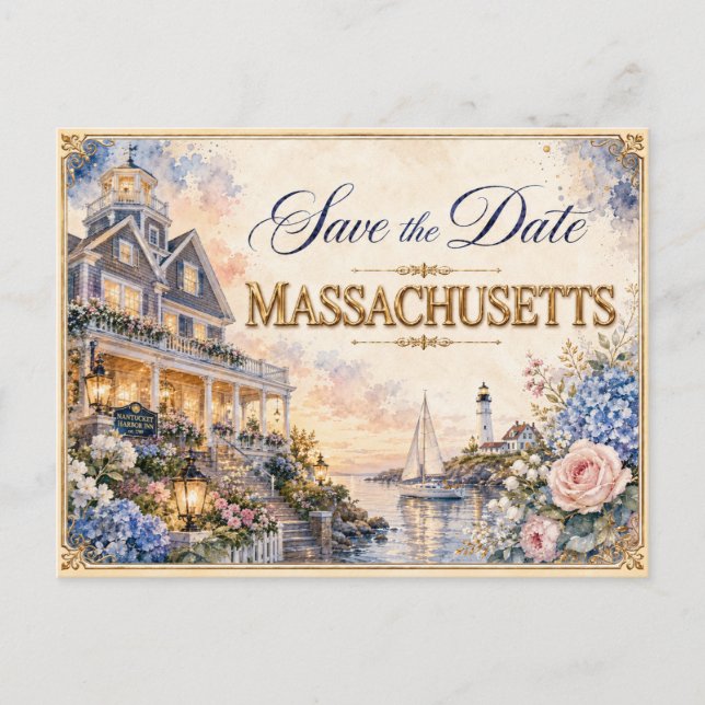 Elegante invitación de boda para guardar la fecha  (Anverso)