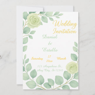 Elegante invitación de boda personalizada con acen