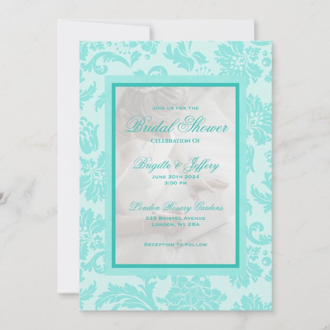Elegante invitación de boda personalizada con dama (Anverso)