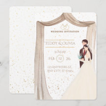 Elegante Invitación de Boda Personalizada - Novia 