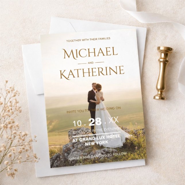 Elegante Invitación de Boda Romántica (Subido por el creador)