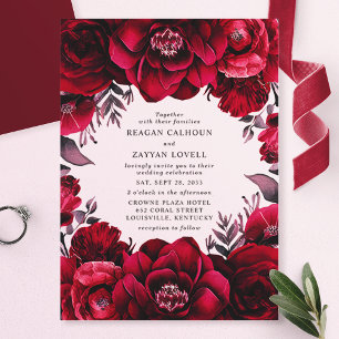 Elegante Invitación de Boda Romántica con Floral R