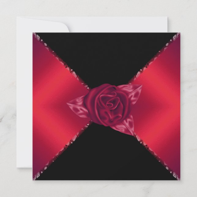 ELEGANTE INVITACIÓN DE BODA ROSA ROSA (Anverso)